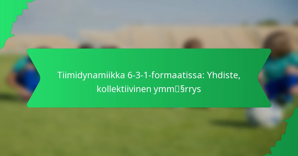 Tiimidynamiikka 6-3-1-formaatissa: Yhdiste, kollektiivinen ymmärrys