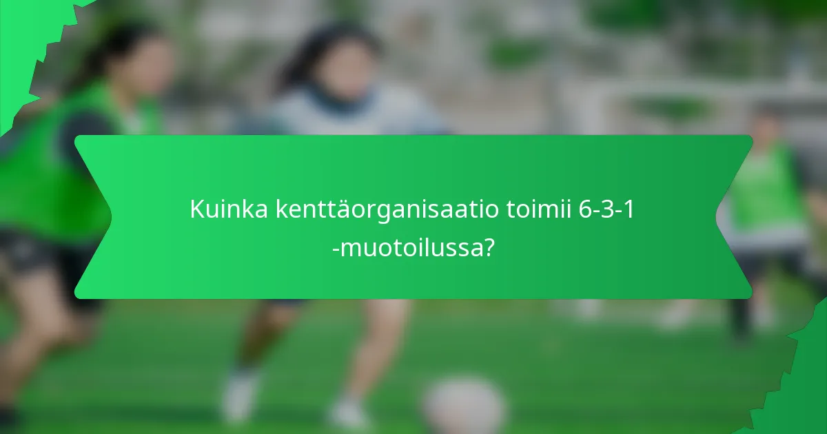 Kuinka kenttäorganisaatio toimii 6-3-1 -muotoilussa?