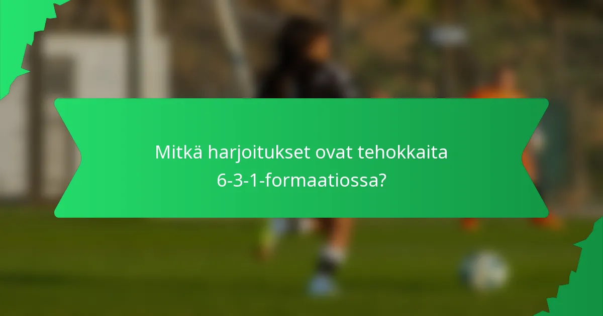 Mitkä harjoitukset ovat tehokkaita 6-3-1-formaatiossa?